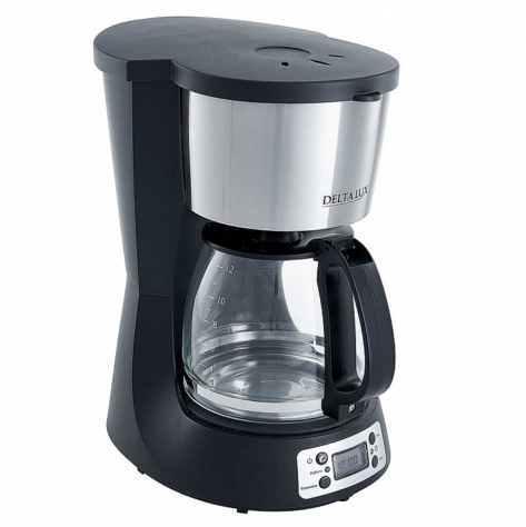 Кофеварка 1000 Вт, 1500 мл DELTA LUX DE-2000 черная