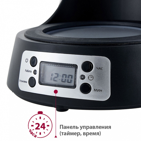 Кофеварка 1000 Вт, 1500 мл DELTA LUX DE-2000 черная