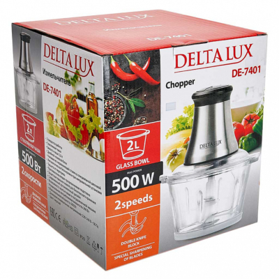Измельчитель электрический 500 Вт DELTA LUX DE-7401 черный — изображение 4