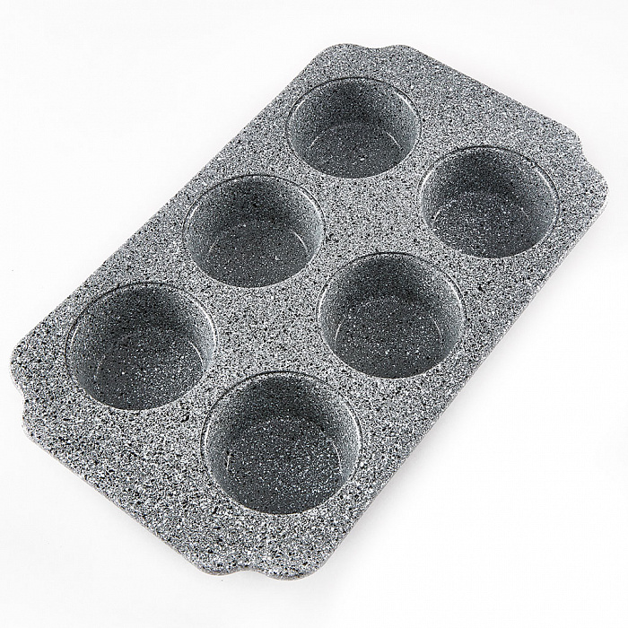 Форма для выпечки 6 кексов 30х18х3см BE-4608N-1 "Marble" Форма для выпечки 6 кексов 30х18х3см BE-4608N-1 "Marble"