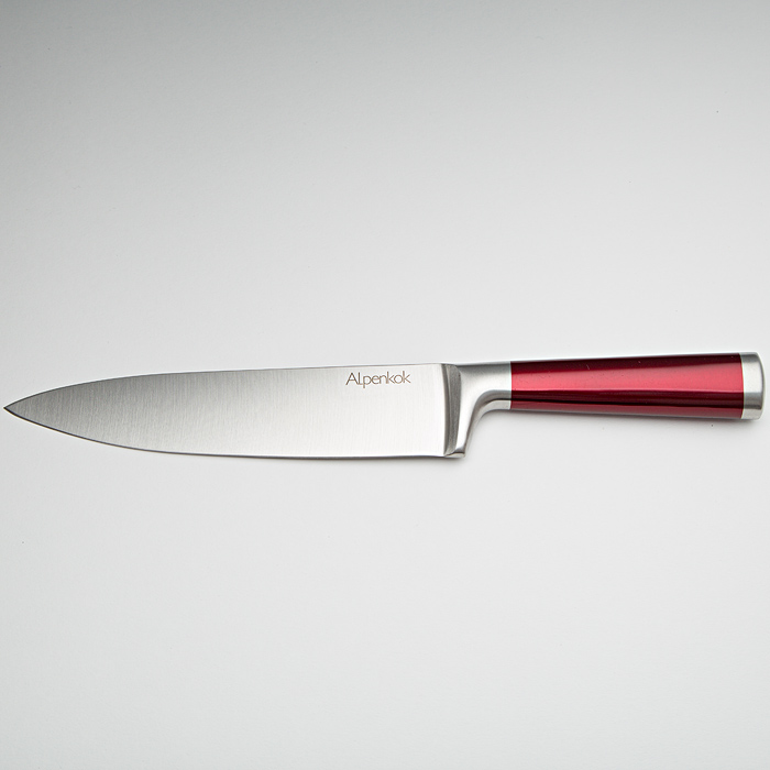 Нож 20,3 см большой поварской Alpenkok AK-2080/A "Burgundy" с красной ручкой