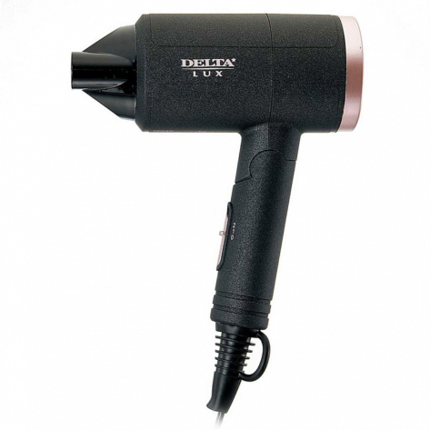 Фен 1400 Вт DELTA LUX DL-0942 черный с розовым
