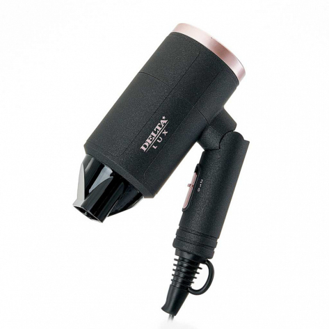 Фен 1400 Вт DELTA LUX DL-0942 черный с розовым