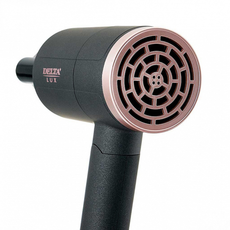 Фен 1400 Вт DELTA LUX DL-0942 черный с розовым