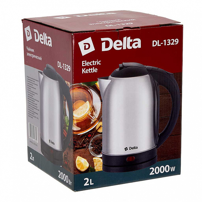 Чайник электрический 2000 Вт, 2 л DELTA DL-1329