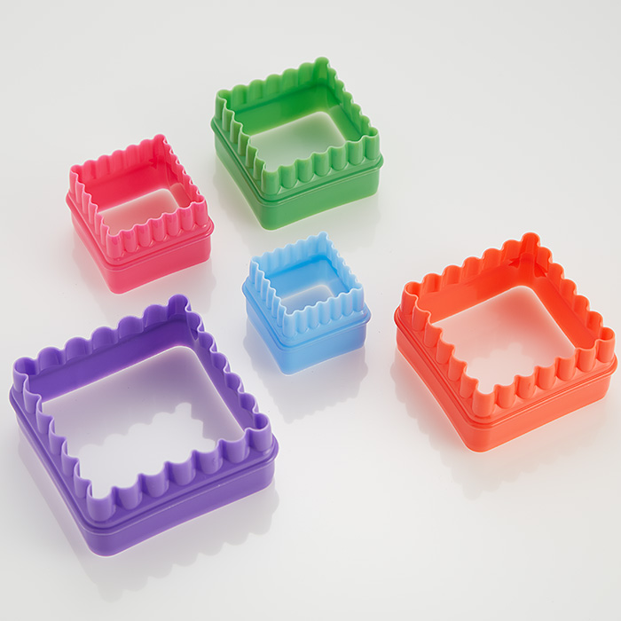Набор двусторонних пластиковых форм для печенья 5 размеров "Квадраты" Webber BE-4411/5