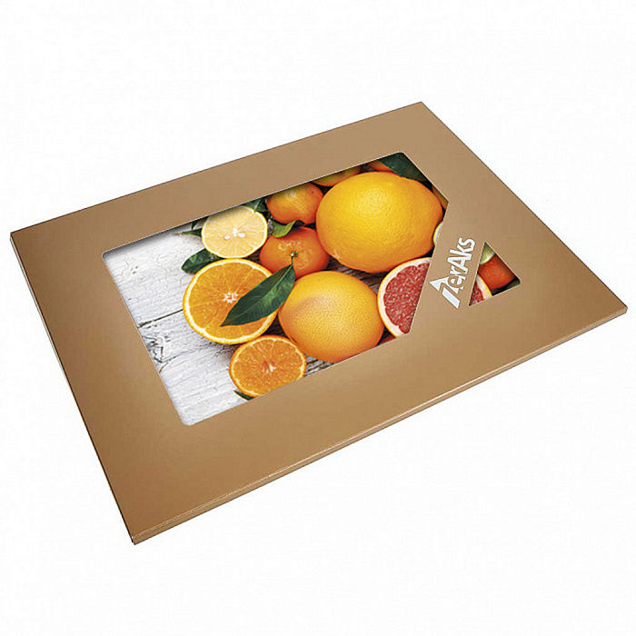 Доска разделочная 30х40см стеклянная ДВ7-015 "Грейпфрут"