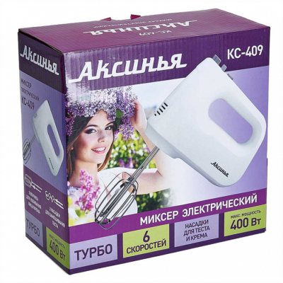 Миксер электрический 400 Вт АКСИНЬЯ КС-409 белый с серым — изображение 5