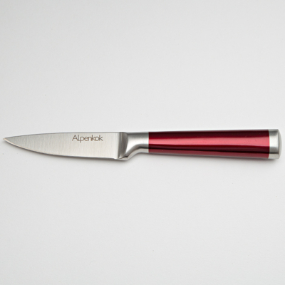 Нож 8,9 см для чистки овощей Alpenkok AK-2080/E "Burgundy" с красной ручкой — изображение 1