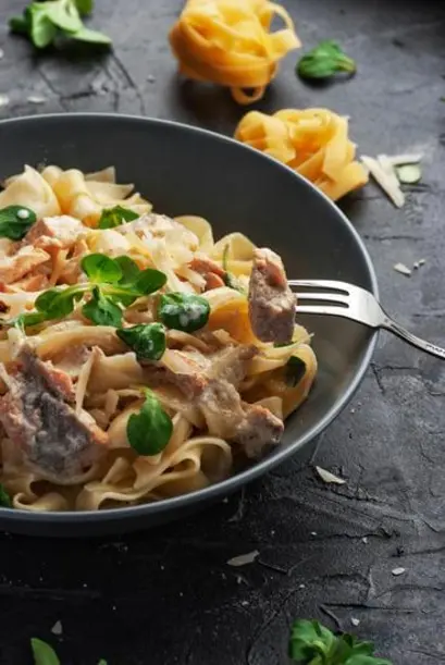  паста с грибами и курицей рецепт