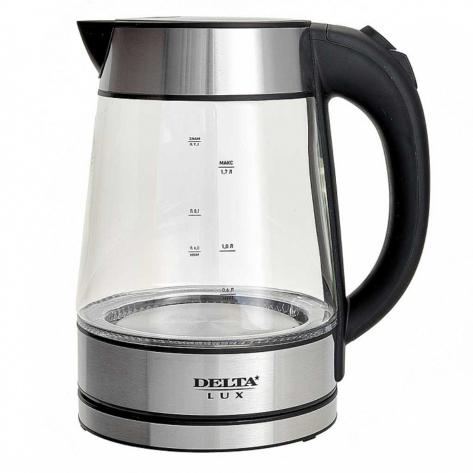 Чайник электрический 2200 Вт, 1,7 л DELTA LUX DE-1004 черный