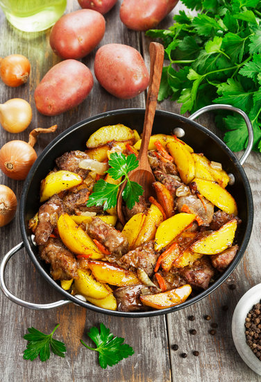  быстрый ужин из печени и картошки