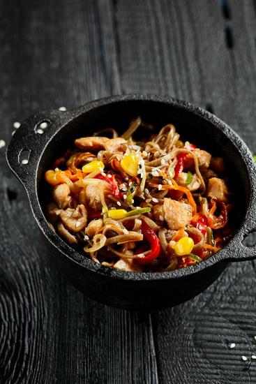  как приготовить лапшу вок с курицей