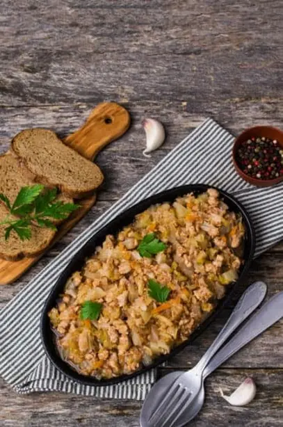  пошаговый рецепт тушеной капусты с фаршем