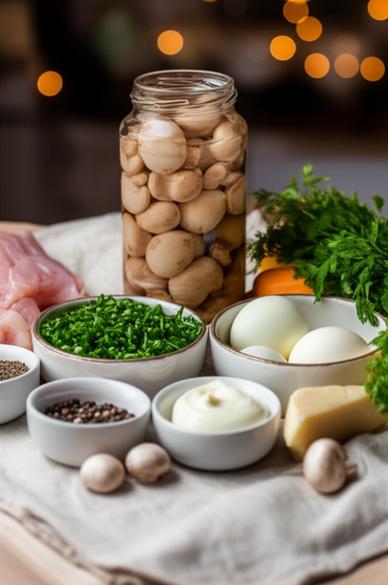  рецепт салата Грибная поляна