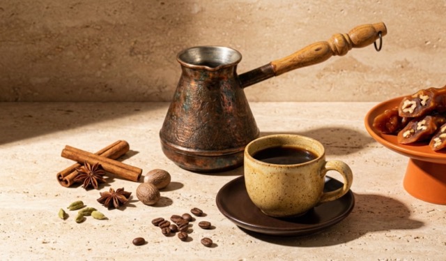 подача сваренного кофе