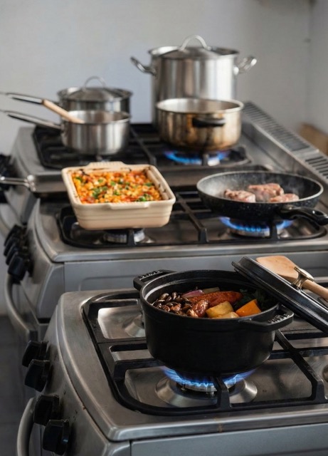 посуда для приготовления блюд должна быть совместима с источником тепла
