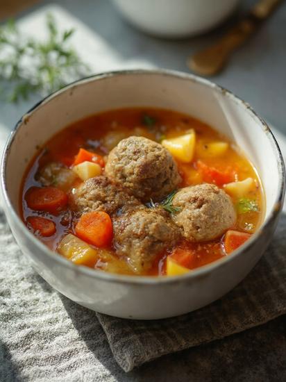 домашний суп с фрикадельками