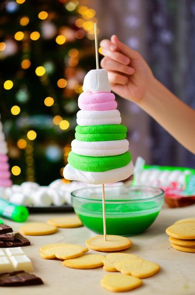 как приготовить елочки из зефира