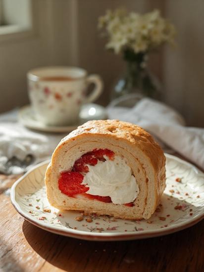  меренговый рулет со сливочным кремом