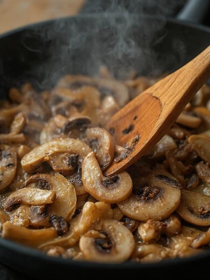 необычные блинчики с грибами