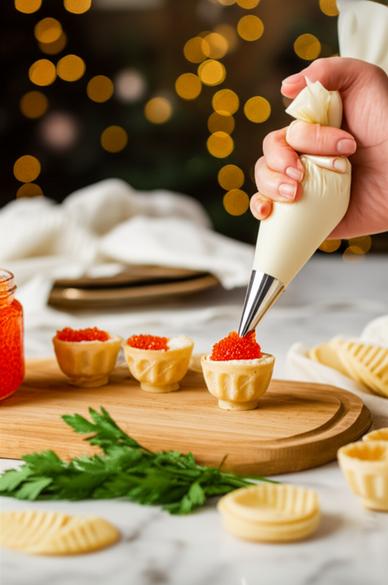 новогодние тарталетки с икрой