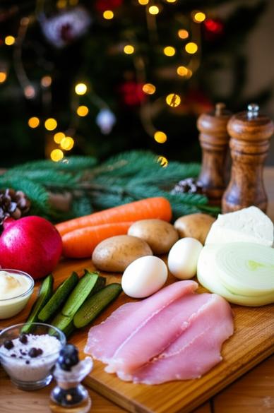 новогодний салат Новогодняя шапка