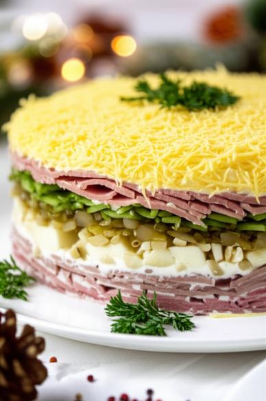 новогодний салат с языком