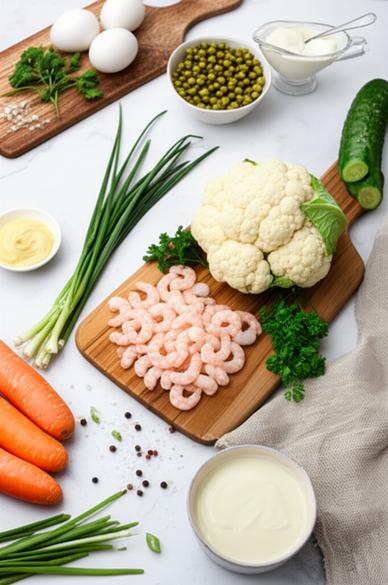 оливье с креветками