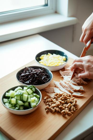 рецепт куриного салата с черносливом