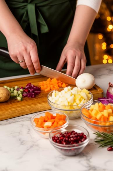 рецепт Новогодняя шапка салат