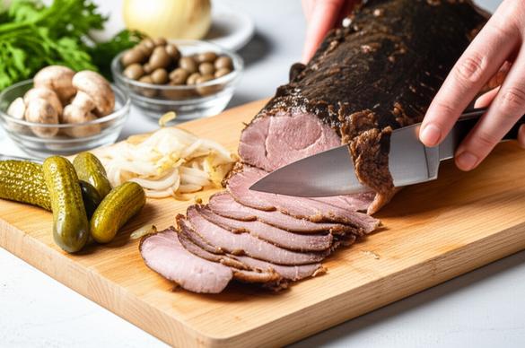 салат с говяжьим языком