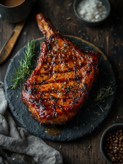 сочный свиной стейк