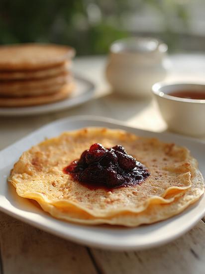  тонкие блины с дырочками