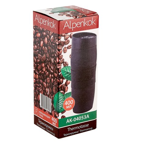 Термокружка вакуумная 400 мл Alpenkok AK-04053A черная — изображение 4