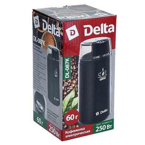 Кофемолка электрическая 250 Вт, 60 г DELTA DL-087К черная — изображение 5