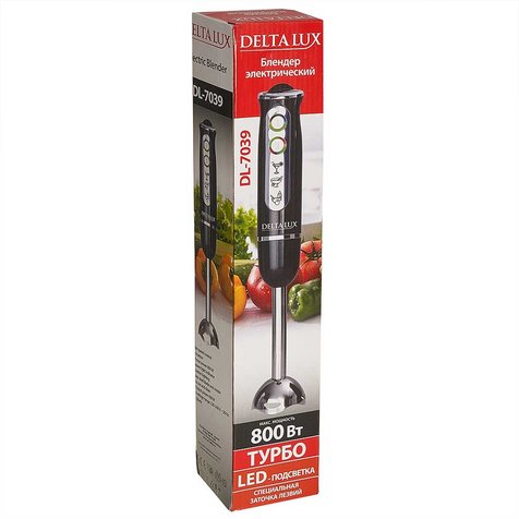 Блендер погружной 800 Вт DELTA LUX DL-7039 черный — изображение 4