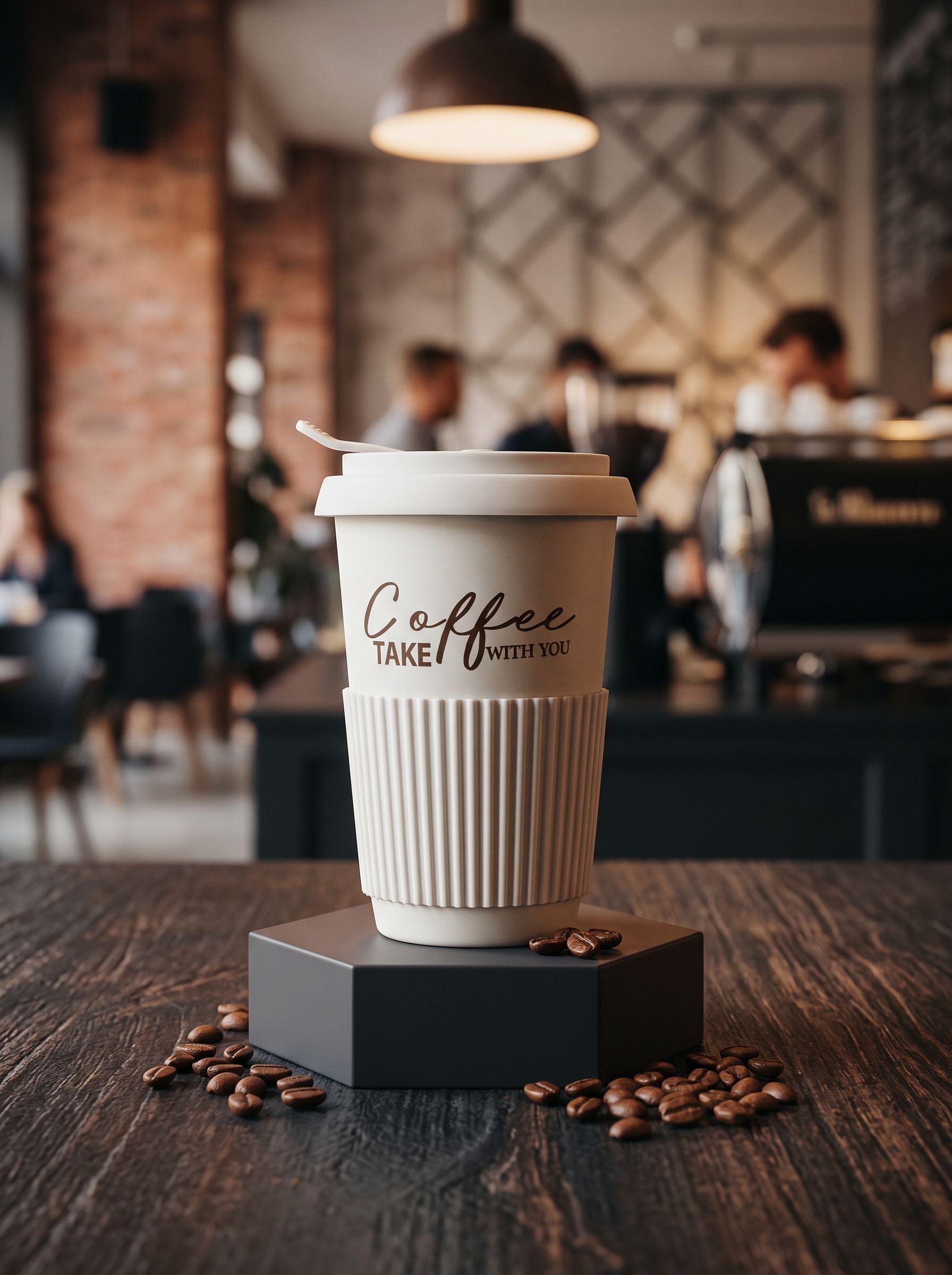 Стакан для кофе и чая с крышкой фарфоровый Coffee, кружка с силиконовым держателем 450 мл, белый — изображение 7