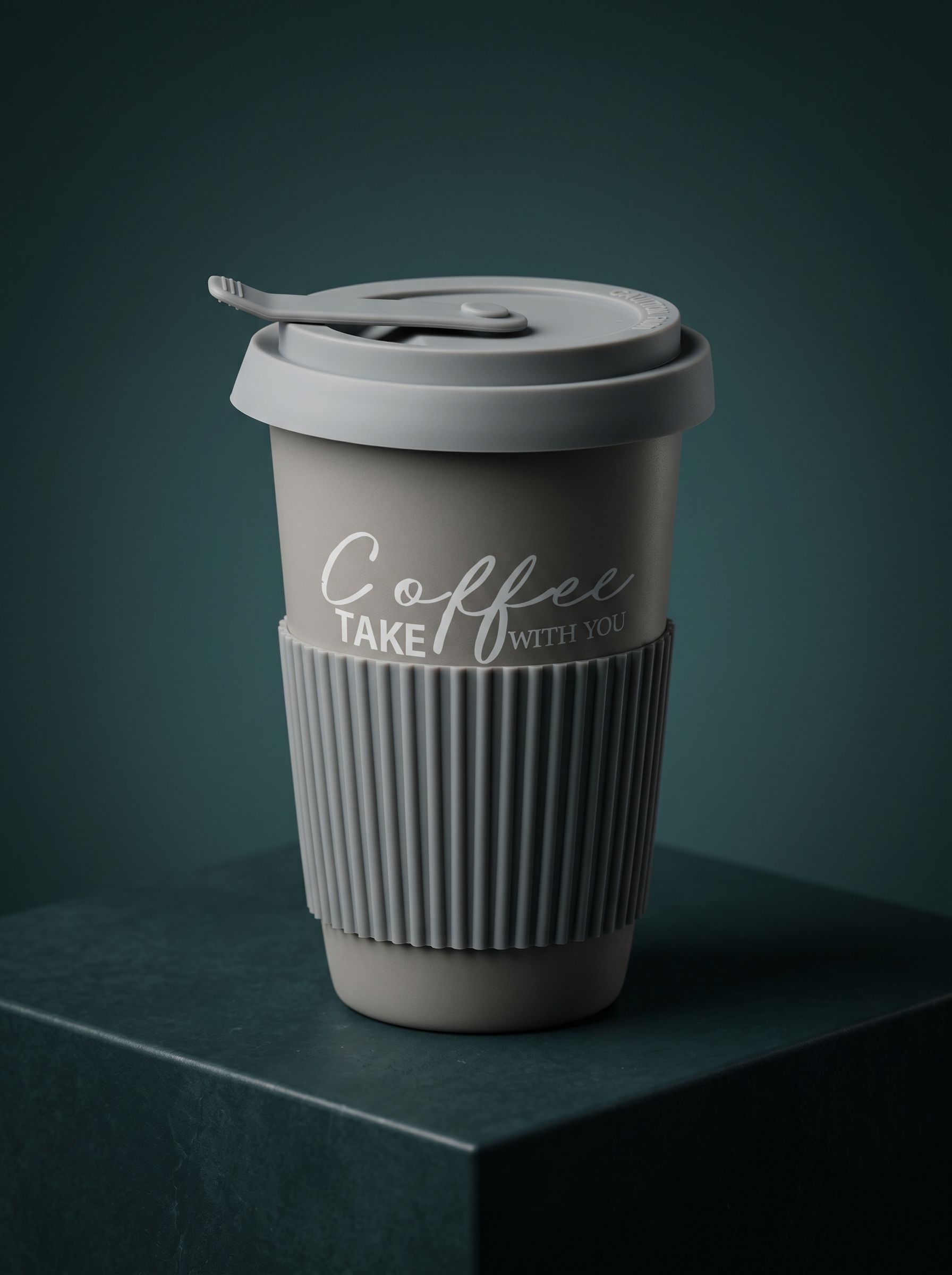 Стакан для кофе и чая с силиконовой крышкой фарфоровый Coffee, термокружка с собой, 450 мл, серый — изображение 7